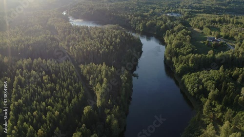 View over Ljungan, Sweden. 4k photo