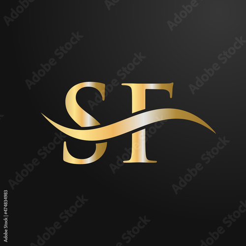 Letter SF Logo Design Template. SF, S F Letter Logo Modern, Flat, Minimalist, Business, Company Sign