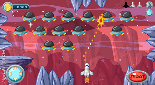 A Game Template Galaxy Space Scene