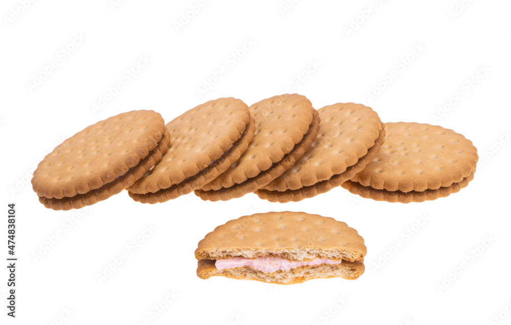 double biscuits with strawberry cream double biscuits with strawberry cream