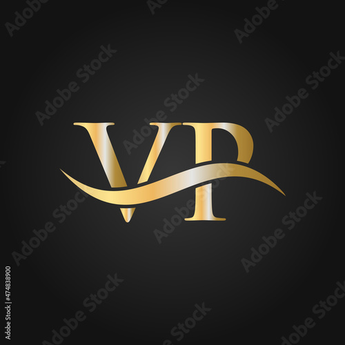 Letter VP Logo Design Template. VP, V P Letter Logo Modern, Flat, Minimalist, Business, Company Sign photo