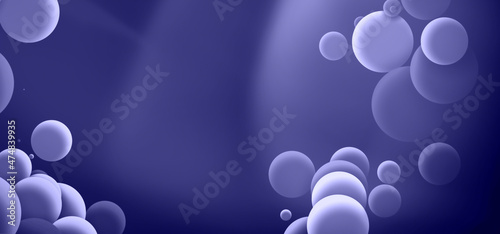 black background with lilac 17-3938 Very Peri 3d balls floating in motion photo