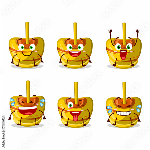 Cartoon character of yellow sugar candy with smile expression