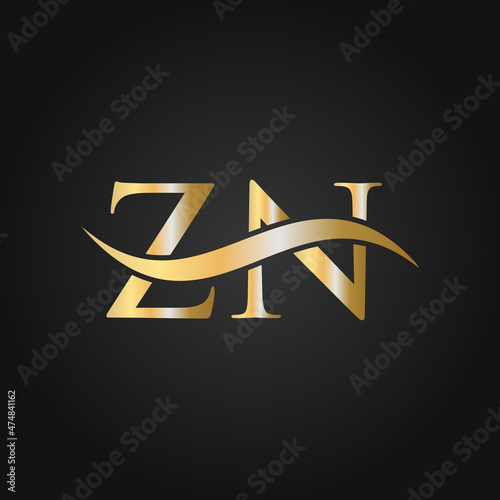 Letter ZN Logo Design Template. ZN, Z N Letter Logo Modern, Flat, Minimalist, Business, Company Sign