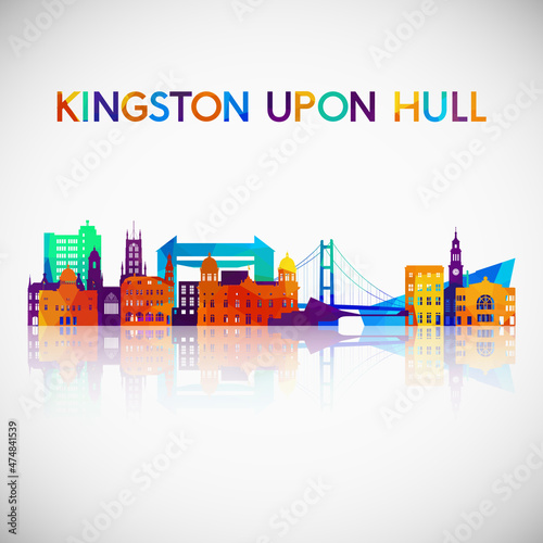 Kingston Upon Hull skyline silhouette in colorful geometric style. Symbol for your design. Vector illustration. photo
