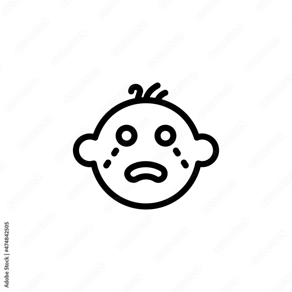 Naklejka premium Crying Baby icon in vector. Logotype