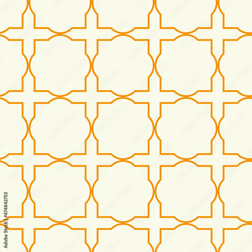 Orange quatrefoil seamless repeat pattern print background Orange quatrefoil seamless repeat pattern print background