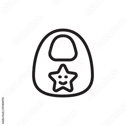 bib, baby, clothes, icon in vector. Logotype