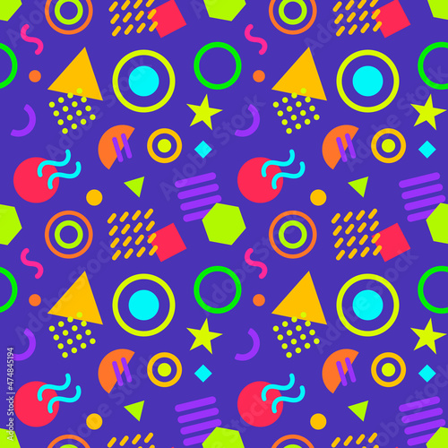 seamless pattern with vibrant color and simple shapes