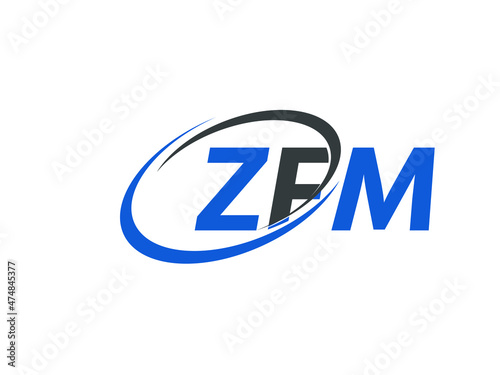 ZFM letter creative modern elegant swoosh logo design