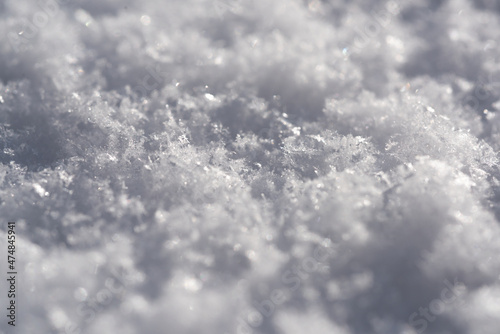 Snow background, winter texture, snowy surface of snow.