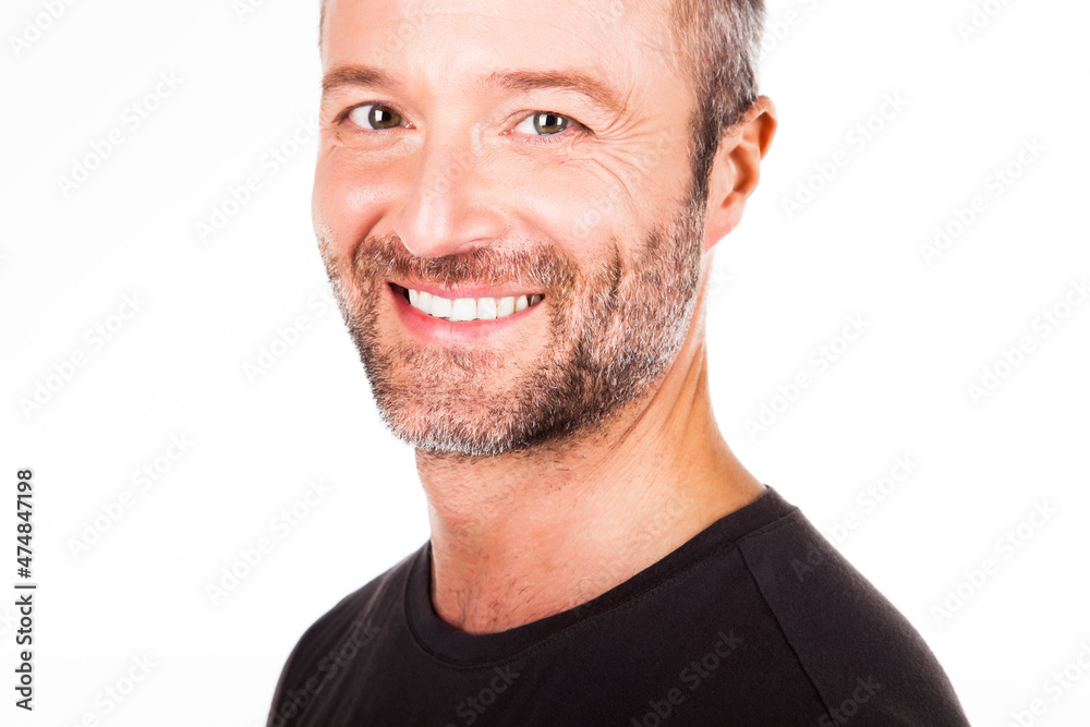 Portrait of a confident smiling man on white background. Portrait of a confident smiling man on white background.