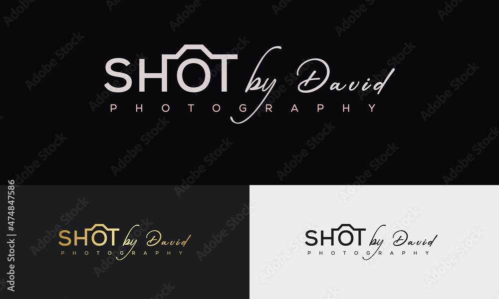 Shot Photography logo template vector. signature logo concept.