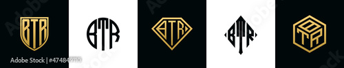 Initial letters BTR logo designs Bundle photo