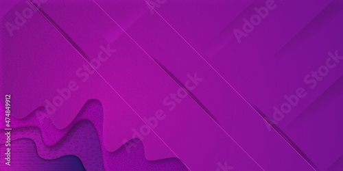 Background in paper style. of multi colored details tec pattern. trendy geometric purple and pink background with abstract dynamic shapes. banner design. futuristic pattern. vector illustration.