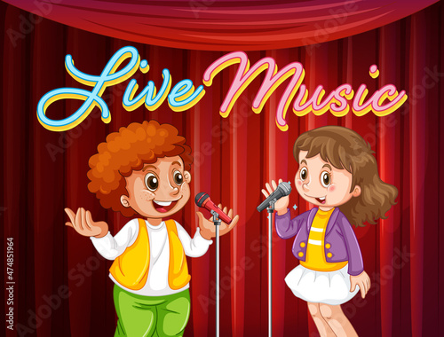 Kids performing singing on stage