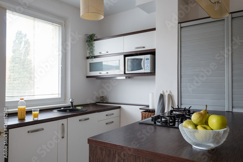 Interior of kitchen in contemporary apartment