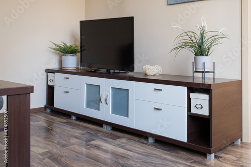 TV and cabinet in ling room