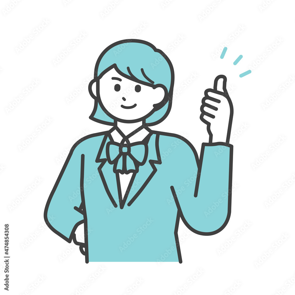 制服を着た女の子が笑っているイラスト素材 制服を着た女の子が笑っているイラスト素材