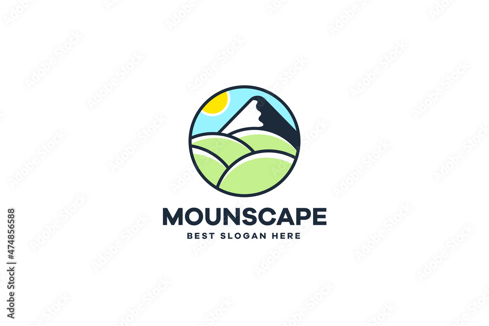 Mountain Farm Landscape Logo