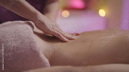 Back massage therapy wellness relaxation in salon