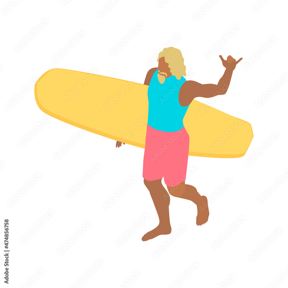Walking With Surfboard Composition Walking With Surfboard Composition