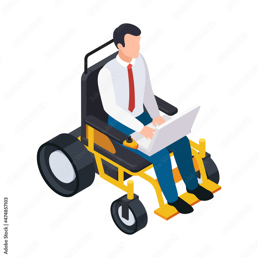 Wheelchair Office Worker Composition Wheelchair Office Worker Composition