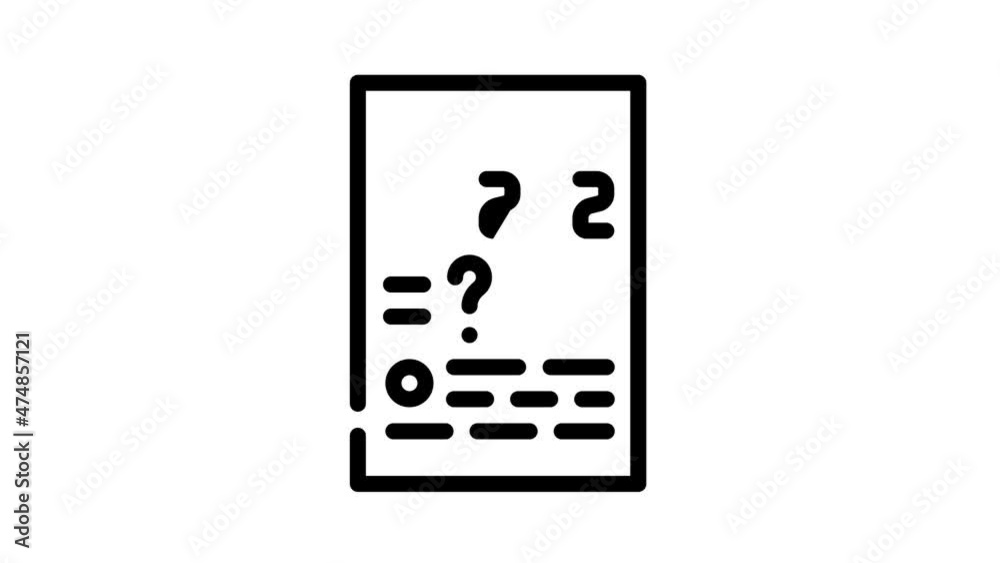 math problems animated line icon math problems sign. isolated on white background math problems animated line icon math problems sign. isolated on white background