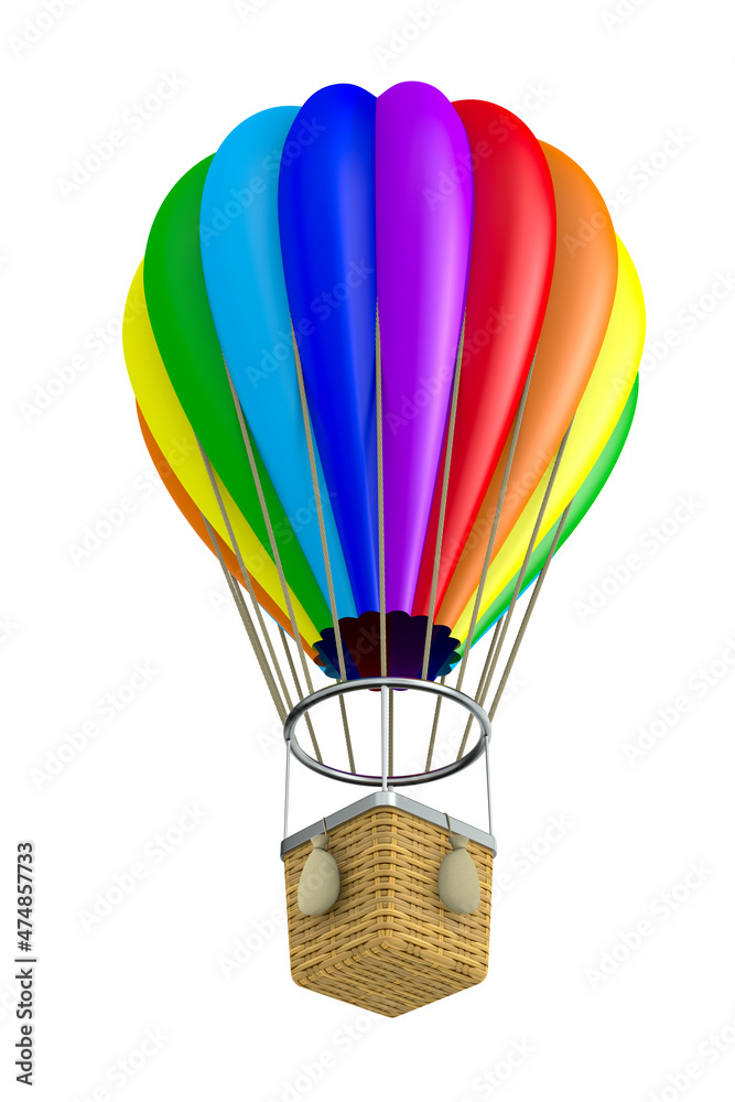 Naklejka premium air balloon on white background. Isolated 3D illustration