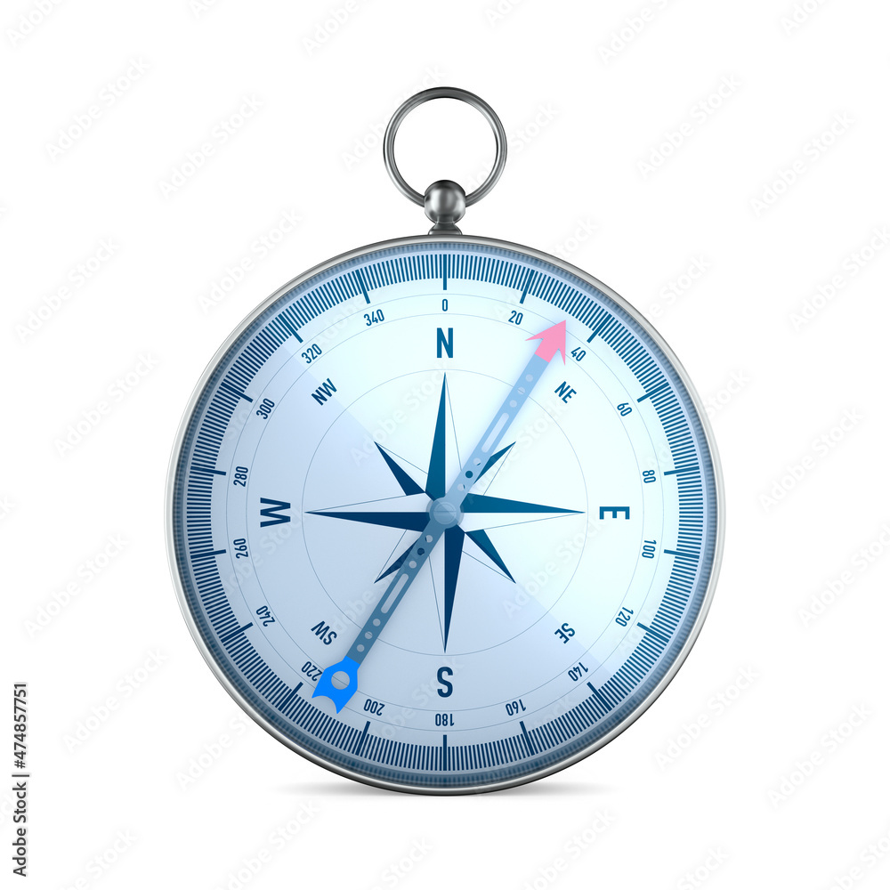 compass on white background. Isolated 3D illustration