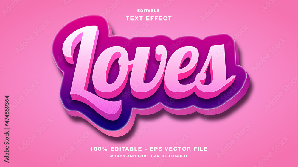Loves Valentine Text Effect Editable