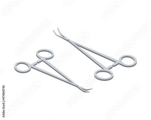 Surgery Scissors Isometric Composition
