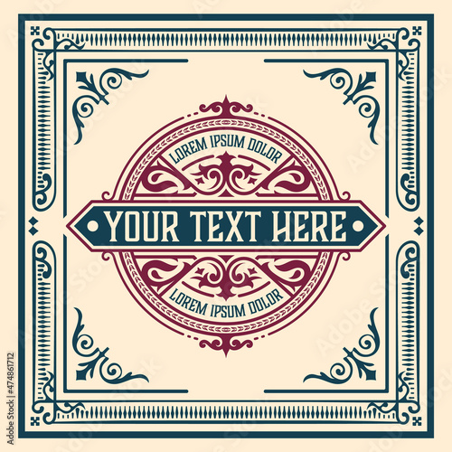 Western card with vintage style