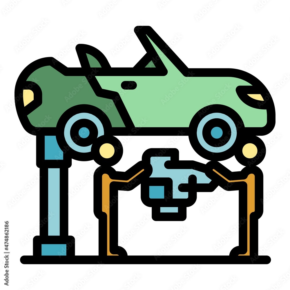 Auto mechanic icon. Outline auto mechanic vector icon color flat isolated Auto mechanic icon. Outline auto mechanic vector icon color flat isolated