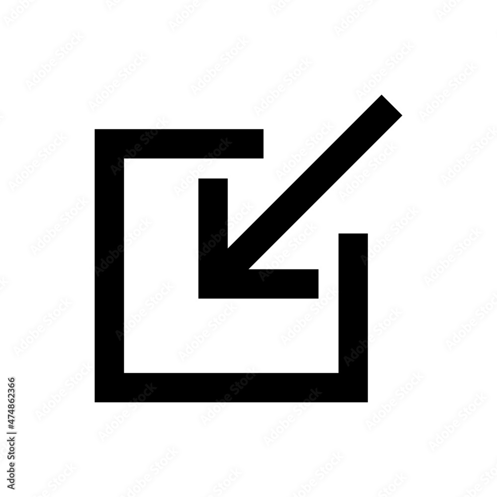 Entrance sign icon. Vector illustration of the entry concept pictogram. Access international symbol Entrance sign icon. Vector illustration of the entry concept pictogram. Access international symbol