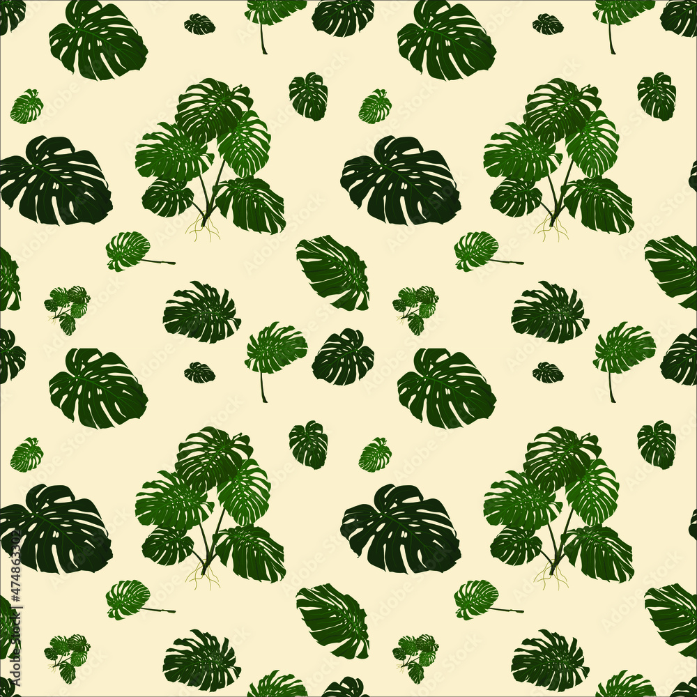 Intense shades of green on beige