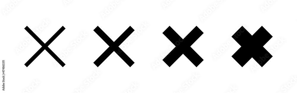 Close icons set. Delete sign and symbol. cross sign Close icons set. Delete sign and symbol. cross sign
