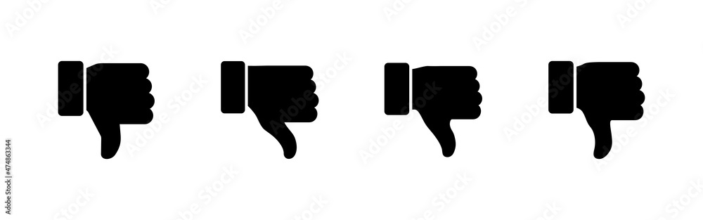 Dislike icons set. dislike sign and symbol. Hand with thumb down Dislike icons set. dislike sign and symbol. Hand with thumb down