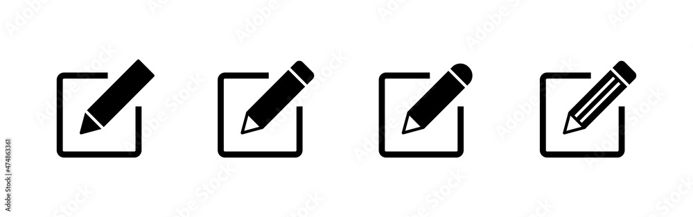 Edit icons set. edit document sign and symbol. edit text icon. pencil. sign up Edit icons set. edit document sign and symbol. edit text icon. pencil. sign up