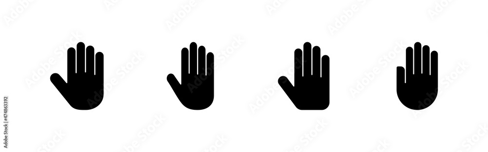 Hand icons set. hand sign and symbol. palm Hand icons set. hand sign and symbol. palm