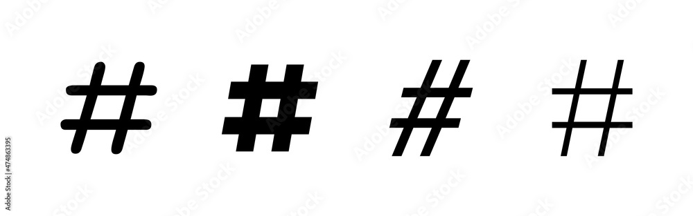 Obraz premium Hashtag icons set. hashtag sign and symbol