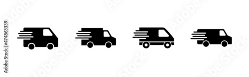 Delivery truck icons set. Delivery truck sign and symbol. Shipping fast delivery icon