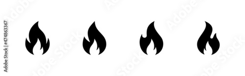 Fire icons set. fire sign and symbol