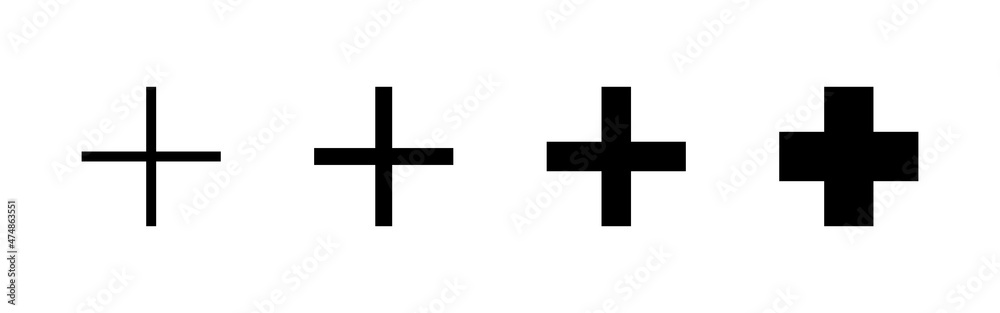 Obraz premium Plus Icons set. Add plus sign and symbol