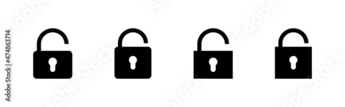 Unlock icons set. Unlock sign and symbol. unlocked padlock icon