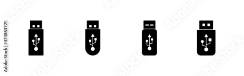 Usb icons set. Flash disk sign and symbol. flash drive sign.