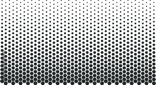 The hexagon pattern halftones on white background