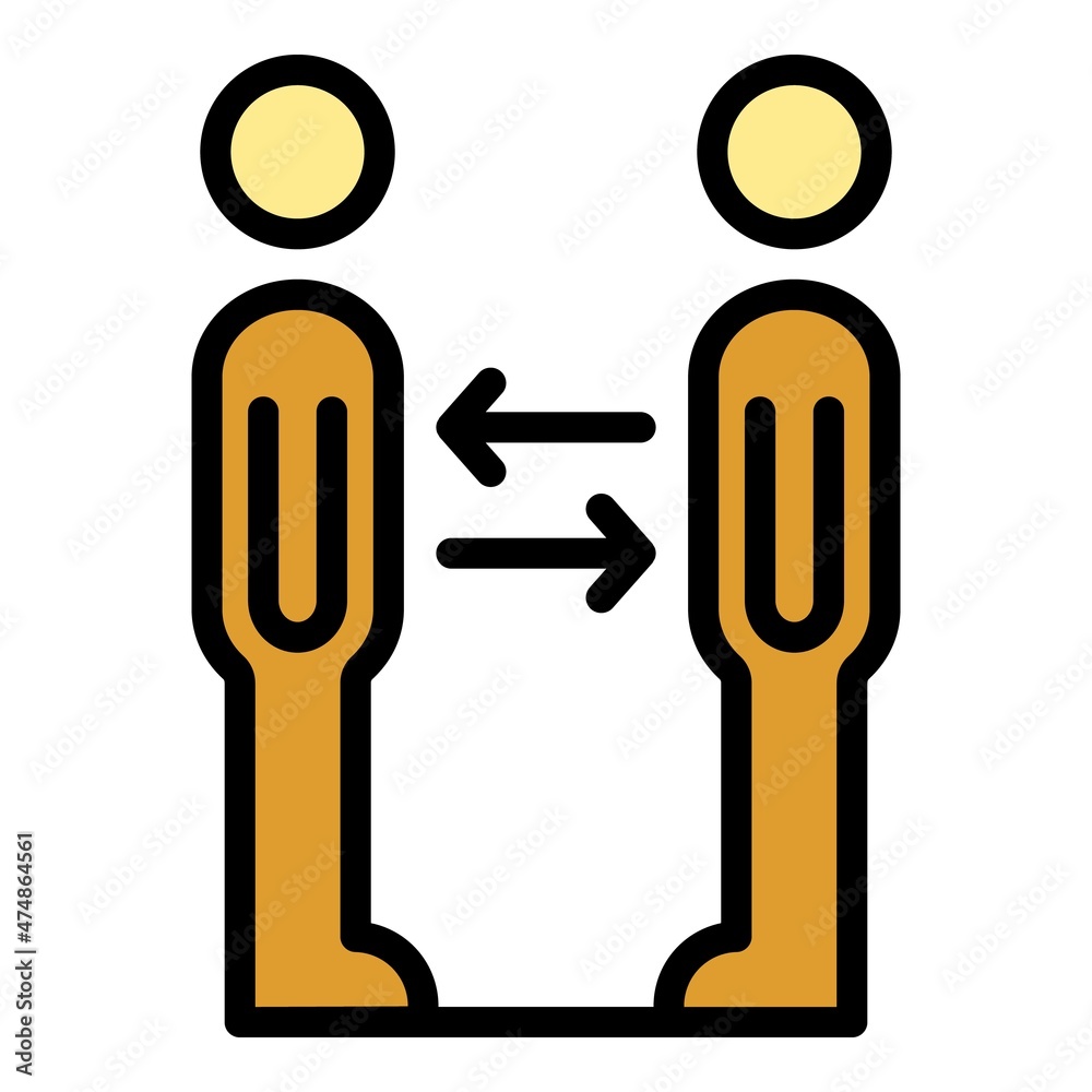Acquaintance change icon. Outline acquaintance change vector icon color flat isolated Acquaintance change icon. Outline acquaintance change vector icon color flat isolated