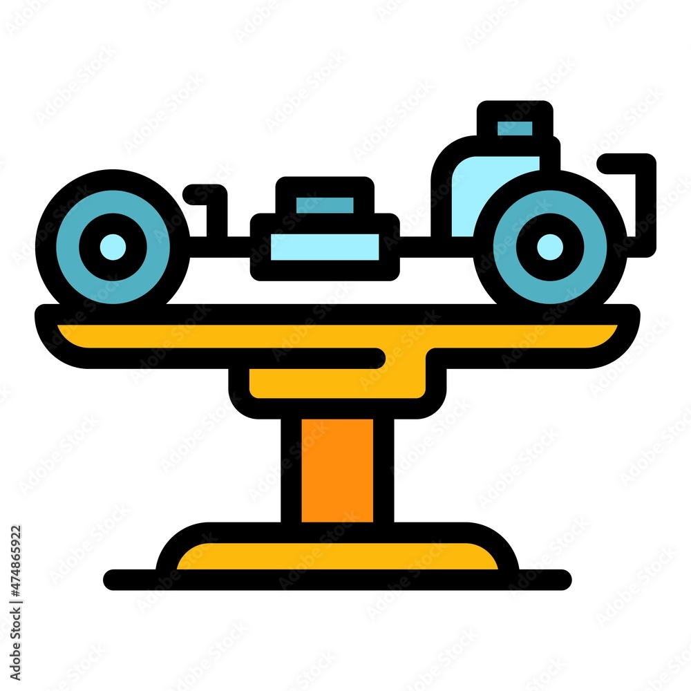 Elevator car mechanism icon. Outline elevator car mechanism vector icon color flat isolated Elevator car mechanism icon. Outline elevator car mechanism vector icon color flat isolated