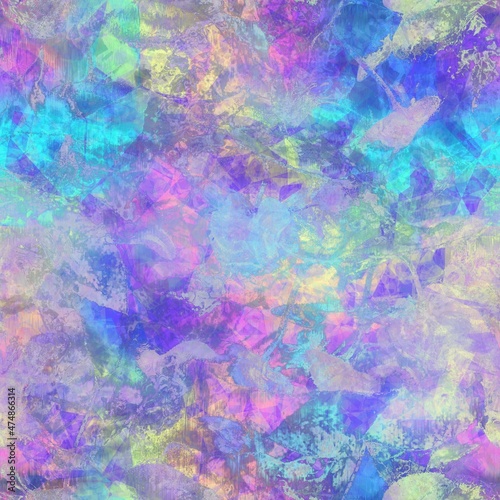 Seamless iridescent rainbow light pattern for print. High quality illustration. Swirly mix of pastel colors resembling holographic foil. Fantasy spectrum mermaid fantastical pattern for print.